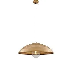 Sospensione 1 Luce Sender In Ferro Laccato Nero Con Decoro Oro