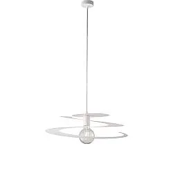 Sospensione Moderna 1 Luce Spring Ferro Laccato Bianco Taglio Laser