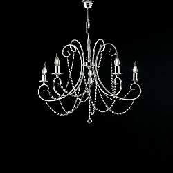 Lampadario Shabby Chic Magda Metallo E Cristallo Cromo E Cristallo 5 Luci E14 Lampadario Shabby Chic Magda Metallo E Cristallo Cromo E Cristallo 5 Luci E14