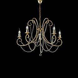 Lampadario Shabby Chic Magda Metallo E Cristallo Oro 5 Luci E14 Lampadario Shabby Chic Magda Metallo E Cristallo Oro 5 Luci E14