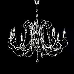 Lampadario Shabby Chic Magda Metallo E Cristallo Cromo E Cristallo 8 Luci E14 Lampadario Shabby Chic Magda Metallo E Cristallo Cromo E Cristallo 8 Luci E14