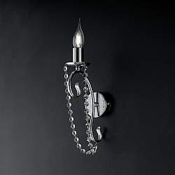 Applique Shabby Chic Magda Metallo E Cristallo Cromo 1 Luce E14 Applique Shabby Chic Magda Metallo E Cristallo Cromo 1 Luce E14