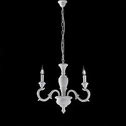 Lampadario Shabby Chic Fiorenza Legno Bianco 3 Luci E14