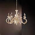 Lampadario Shabby Chic Fiorenza Legno Avorio Oro 8 Luci E14 BL172-8-AV