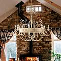 Lampadario Rustico Baltimora Metallo Avorio Oro 8 Luci E14 BL183-8-AV