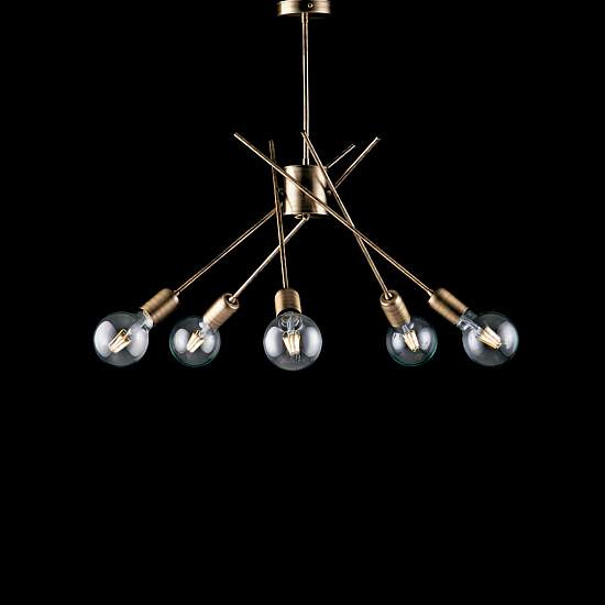 Plafoniera Industrial Polish Metallo Bronzo 5 Luci E27 BL186-PL5-BRZ