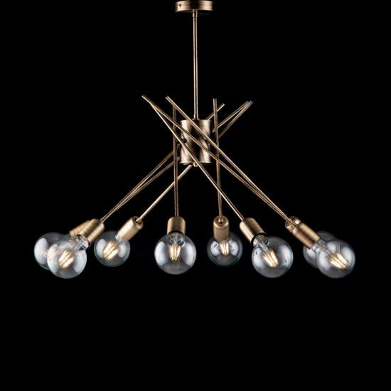 Plafoniera Industrial Polish Metallo Bronzo 8 Luci E27 BL186-PL8-BRZ