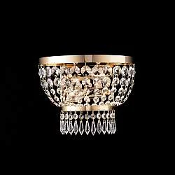 Applique Classica Mozart Metallo E Cristallo Oro 2 Luci E14