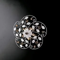 Plafoniera Shabby Chic Bella Metallo Bianco 5 Luci E14