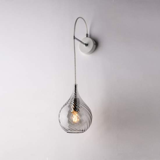 Applique Moderna Pluvia Metallo Grigio Fumè 1 Luce E14 BL264-AP1-GR