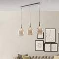 Lampadario Binario Moderno Pluvia Metallo Ambra 3 Luci E27 BL264-BIN3-AM