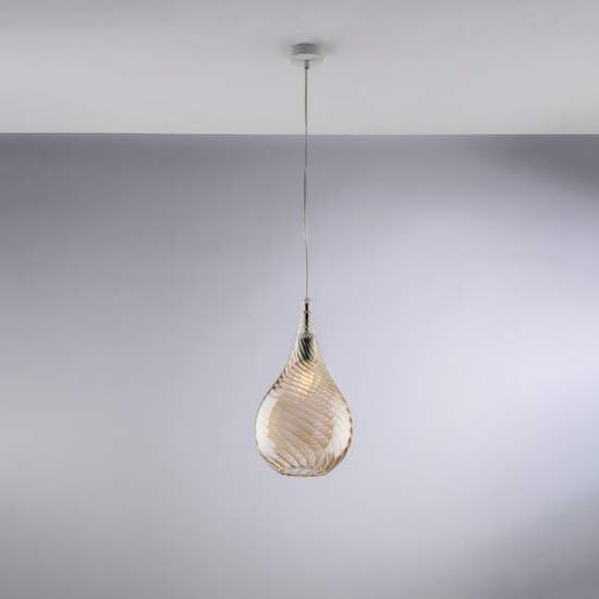 Lampadario Moderno Pluvia Metallo Ambra 1 Luce E27 BL264-S1-AM