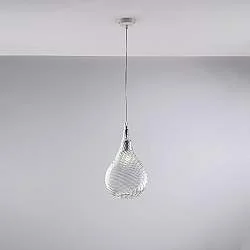 Lampadario Moderno Pluvia Metallo Trasparente 1 Luce E27