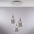 Lampadario Moderno Pluvia Metallo Grigio Fumè 3 Luci E27 BL264-S3-GR