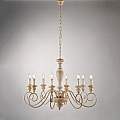 Lampadario Shabby Chic Cascina Bianco Tortora Vintage 8 Luci E14 BL265-8-BT