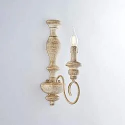 Applique Shabby Chic Cascina Bianco Tortora Vintage 1 Luce E14