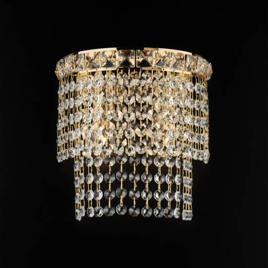 Applique Classica Wagner Metallo Oro E Cristallo 2 Luci E14 BL266-AP2-OR