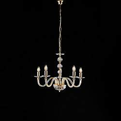 Lampadario Classico Ruben Metallo Oro E Cristallo 5 Luci E14 Lampadario Classico Ruben Metallo Oro E Cristallo 5 Luci E14