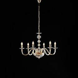 Lampadario Classico Ruben Metallo Oro E Cristallo 6 Luci E14 Lampadario Classico Ruben Metallo Oro E Cristallo 6 Luci E14