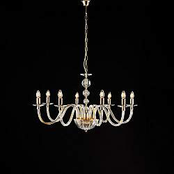 Lampadario Classico Ruben Metallo Oro E Cristallo 8 Luci E14 Lampadario Classico Ruben Metallo Oro E Cristallo 8 Luci E14