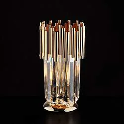 Lumetto Contemporaneo Ravel Metallo Oro E Cristallo 1 Luce E14