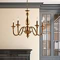 Lampadario Contemporaneo Lucca Legno Oro 5 Luci E14 BL271-5-OR