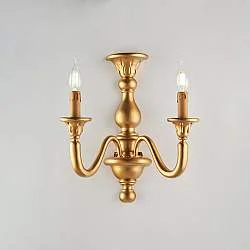 Applique Contemporanea Lucca Legno Oro 2 Luci E14