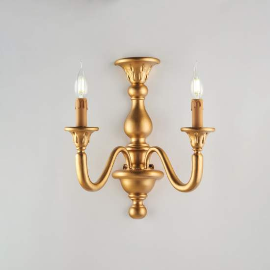 Applique Contemporanea Lucca Legno Oro 2 Luci E14 BL271-AP2-OR