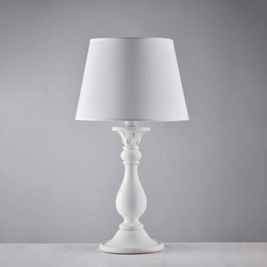Lampada Da Tavolo Shabby Chic Lucca Legno Bianco 1 Luce E27 BL271-LM-BCO