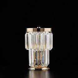 Lumetto Moderno Schuber Metallo Oro E Cristallo 1 Luce E14