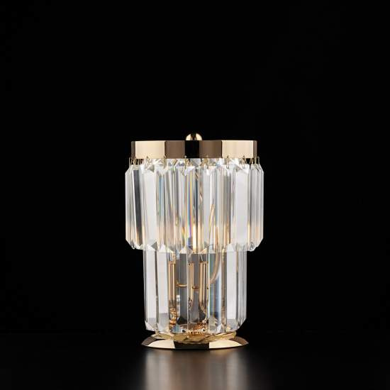 Lumetto Moderno Schuber Metallo Oro E Cristallo 1 Luce E14 BL272-LT-OR