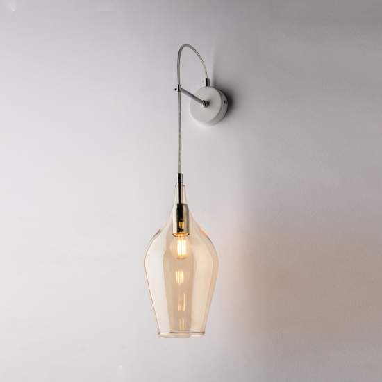 Applique Contemporanea Ares Metallo Ambra 1 Luce E14 BL273-AP1-AM