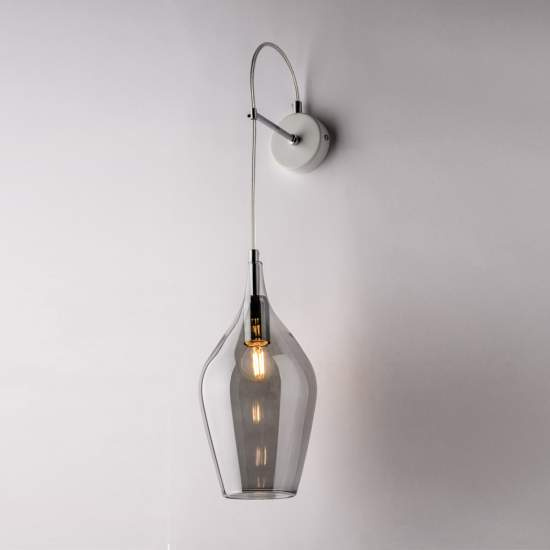 Applique Contemporanea Ares Metallo Grigio Fumè 1 Luce E14 BL273-AP1-GR