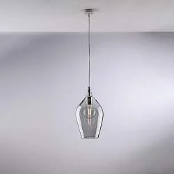 Lampadario Contemporaneo Ares Metallo Grigio Fumè 1 Luce E27