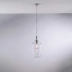 Lampadario Contemporaneo Ares Metallo Trasparente 1 Luce E27