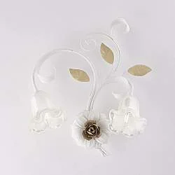 Applique Arte Povera Cesto Metallo Bianco E Oro 2 Luci E14