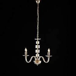 Lampadario Contemporaneo Franz Cristallo Oro 3 Luci E14