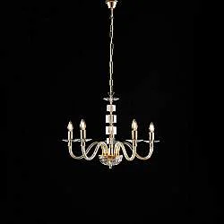 Lampadario Contemporaneo Franz Cristallo Oro 5 Luci E14