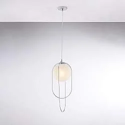 Lampadario Contemporaneo Erik Metallo Cromo 1 Luce E27
