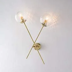 Applique Contemporanea Demetra Metallo Bronzo 2 Luci E14