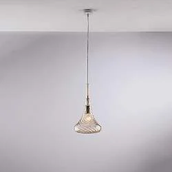 Lampadario Contemporaneo Nemesi Metallo Ambra 1 Luce E27