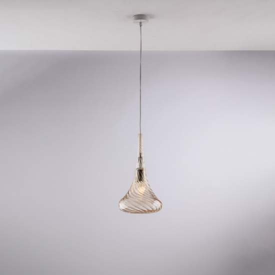 Lampadario Contemporaneo Nemesi Metallo Ambra 1 Luce E27 BL280-S1-AM