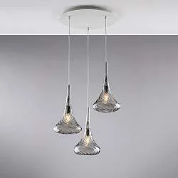 Lampadario Contemporaneo Nemesi Metallo Grigio Fumè 3 Luci E27