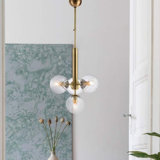 Lampadario Contemporaneo Armonia Metallo Bronzo 4 Luci E14 BL285-4-BRZ