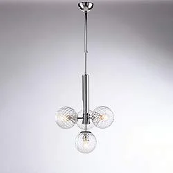 Lampadario Contemporaneo Armonia Metallo Cromo 4 Luci E14