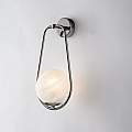Applique Contemporanea Afrodite Metallo Cromo Nero 1 Luce E14 BL286-AP1-NR