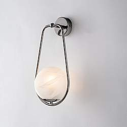 Applique Contemporanea Afrodite Metallo Cromo Nero 1 Luce E14 Applique Contemporanea Afrodite Metallo Cromo Nero 1 Luce E14