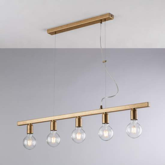 Lampadario Contemporaneo Fabian Metallo Oro 5 Luci E27 BL293-5-OR