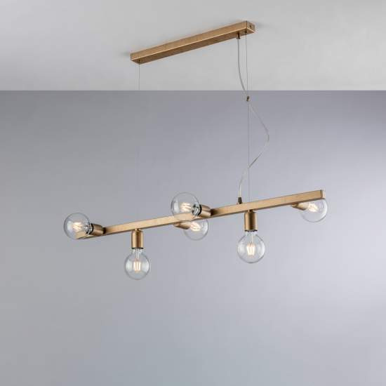 Lampadario Contemporaneo Fabian Metallo Oro 6 Luci E27 BL293-6-OR