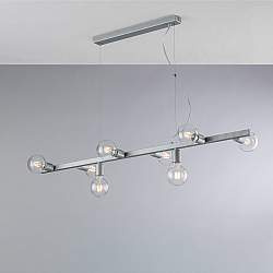 Lampadario Contemporaneo Fabian Metallo Argento 8 Luci E27 Lampadario Contemporaneo Fabian Metallo Argento 8 Luci E27